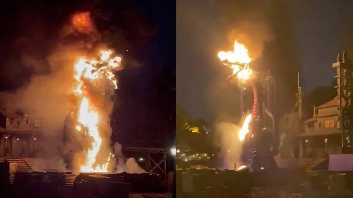 Disneyland'de yangın paniği. 'Mekanik ejderha' alev aldı
