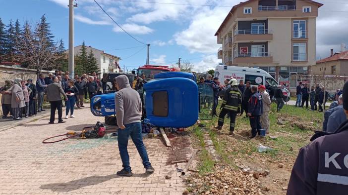 Kontrolden çıkan traktör devrildi: 1 ölü, 2 yaralı