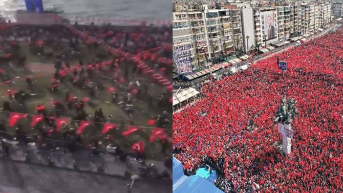 Erdoğan'ın İzmir mitinginin TV ve fotoğraflara yansıdığı gibi kalabalık olmadığını gösteren video yayınlandı