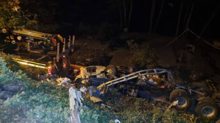 Sarıyer’de kamyon 5 kişinin yaşadığı evin bahçesine uçtu: 1 yaralı