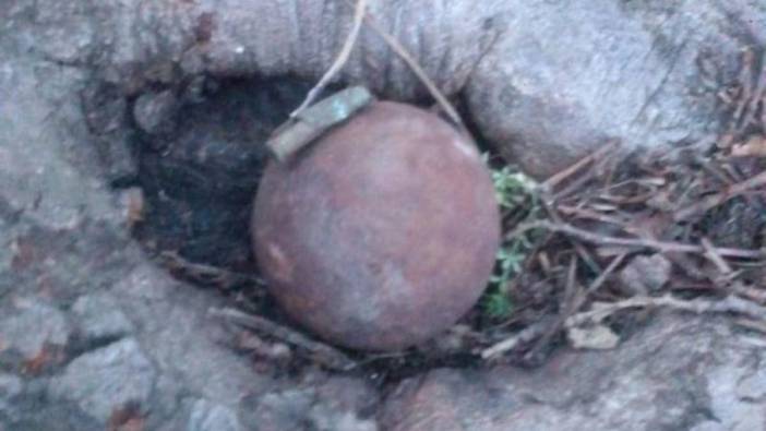 Mersin’de çiçek toprağı kazan kadın el bombası buldu