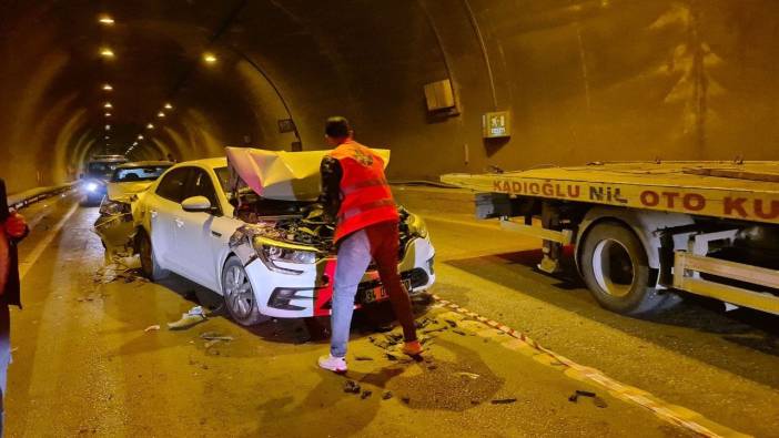 Tünel içerisinde zincirleme kaza: 1 yaralı