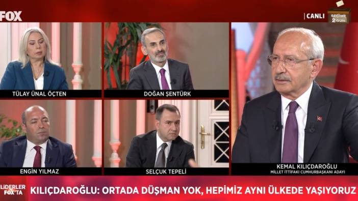 Kemal Kılıçdaroğlu’ndan FOX TV'de Flaş açıklamalar  ‘2'nci tura kalmayacak 1'inci turda bitecek’