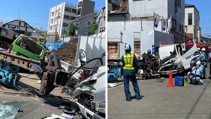 Japonya’da vinç araçların üzerine devrildi: 1 ölü, 1 yaralı