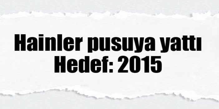 Hainler pusuya yattı Hedef: 2015