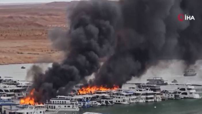 Marinadaki tekneler alev alev yandı