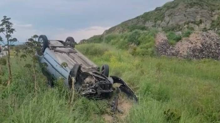 Erdek'te trafik kazasında araç takla attı, sürücü yaralandı