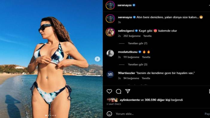 Bikini giyen Serenay Sarıkaya havaya sıçradı fotoğrafçının kalbi duruyordu