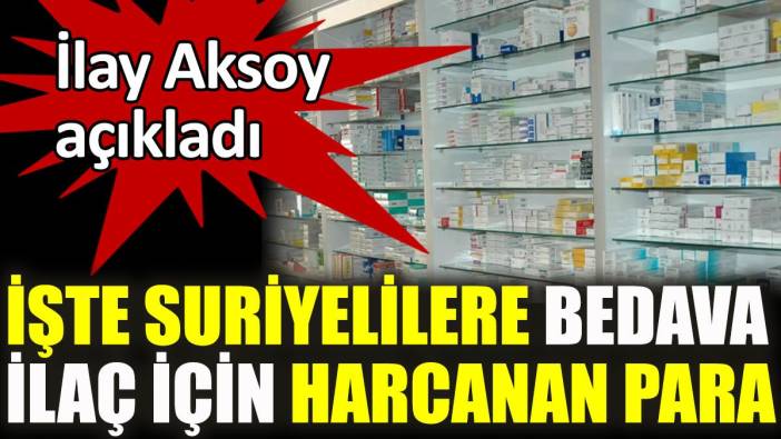 İlay Aksoy Suriyelilere bedava ilaç için harcanan parayı açıkladı