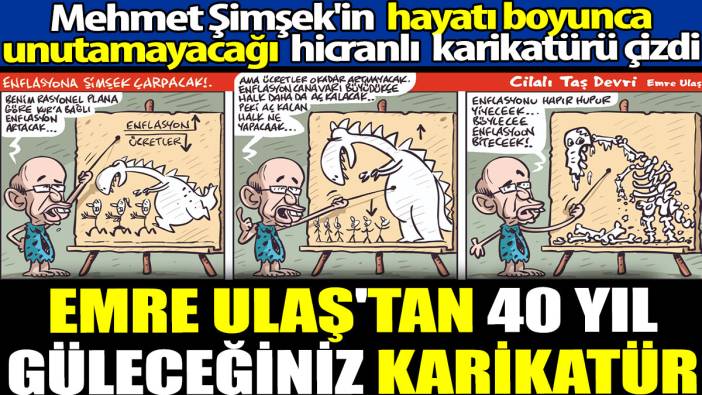 Emre Ulaş'tan 40 yıl güleceğiniz Mehmet Şimşek karikatürü