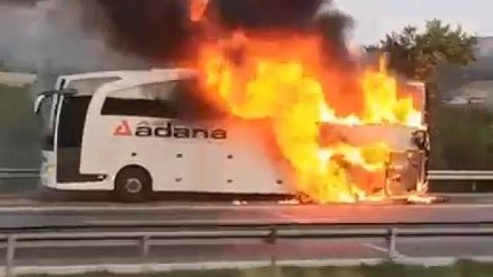 Otobüste yandı yolcular son anda kurtuldu