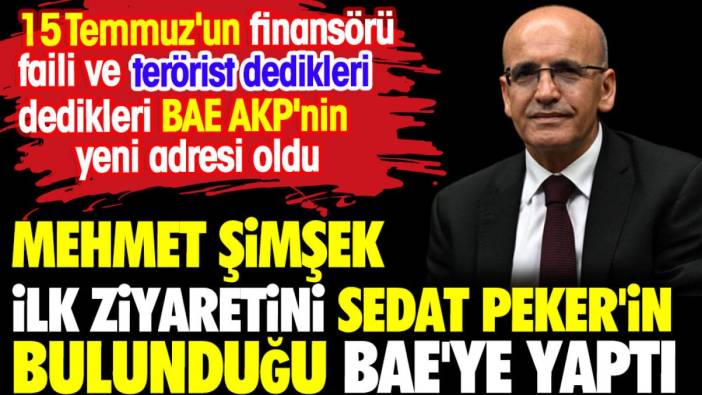 Sedat Peker'in bulunduğu BAE'ye Mehmet Şimşek ilk ziyaretini yaptı. 15 Temmuz'un finansörü terörist demişlerdi