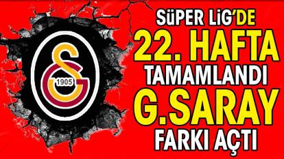 Süper Lig'de 22. hafta tamamlandı. Lider Galatasaray farkı açtı