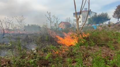 Giresun Trabzon sınırında çıkan yangın panik yarattı