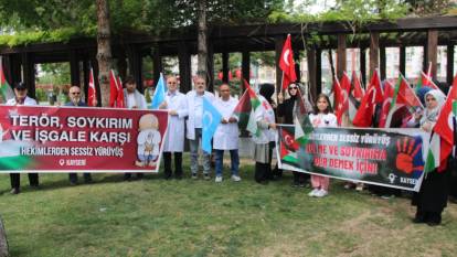 Kayseri'de hekimlerden Filistin için 'Sessiz yürüyüş'