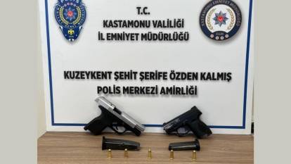 Kastamonu'da şüpheyle durdurulan araçtan 2 adet ruhsatsız tabanca çıktı