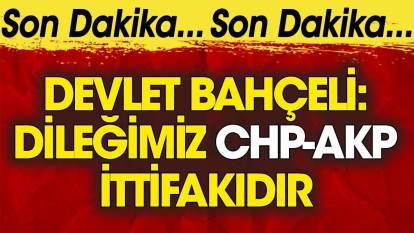 Son dakika... Devlet Bahçeli: Dileğimiz CHP-AKP ittifakıdır
