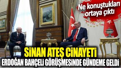 Sinan Ateş cinayeti Erdoğan ve Bahçeli görüşmesinde gündeme geldi. Ne konuştukları ortaya çıktı