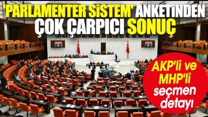 'Parlamenter sistem' anketinden çok çarpıcı sonuç. AKP'li ve MHP'li seçmen detayı