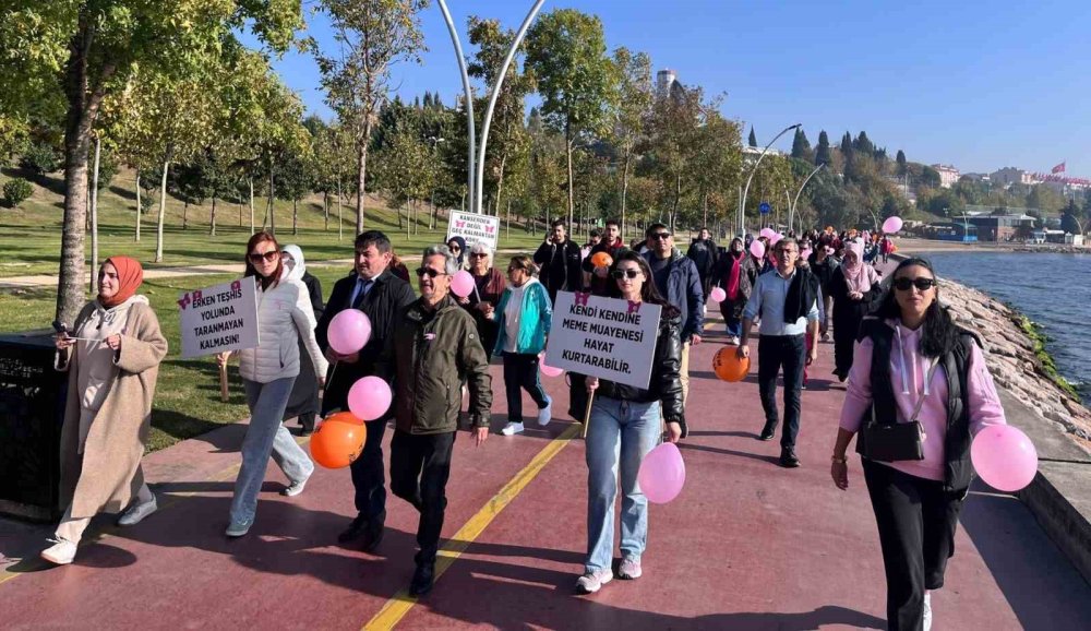 Meme kanserine pembe giyinerek dikkat çektiler