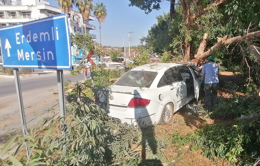 Otomobil ağaca vurdu! Hurdaya döndü