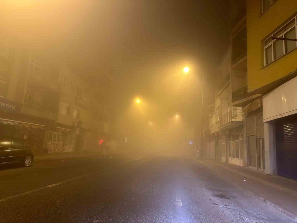 Tekirdağ’da gece sis etkili oldu! Göz gözü görmedi