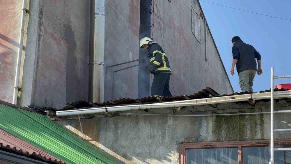 Kazan dairesinde çıkan yangın korkuttu