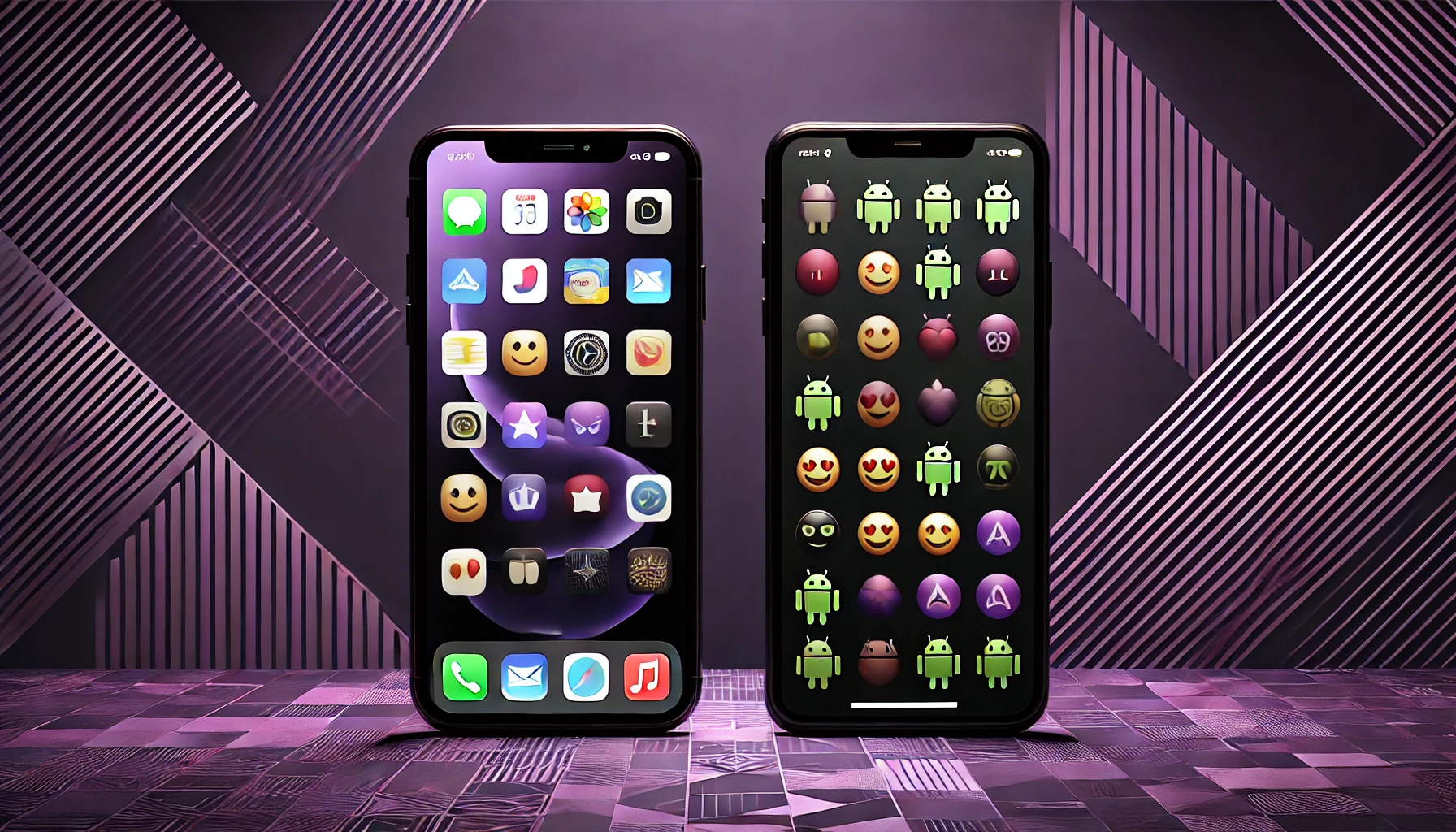 dalle-2024-11-10-21-55-06-a-landscape-format-image-featuring-two-smartphones-against-a-dark-purple-geometric-patterned-background-the-smartphone-on-the-left-shows-apple-emojis.webp