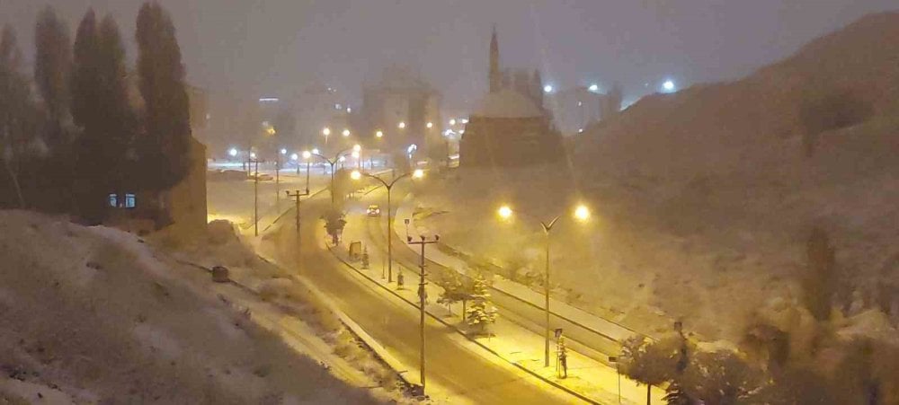 Erzurum’da kar yağışı etkili oldu