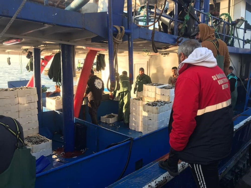 Didim’de balıkçı teknelerinde belge ve ürün kontrolü yapıldı