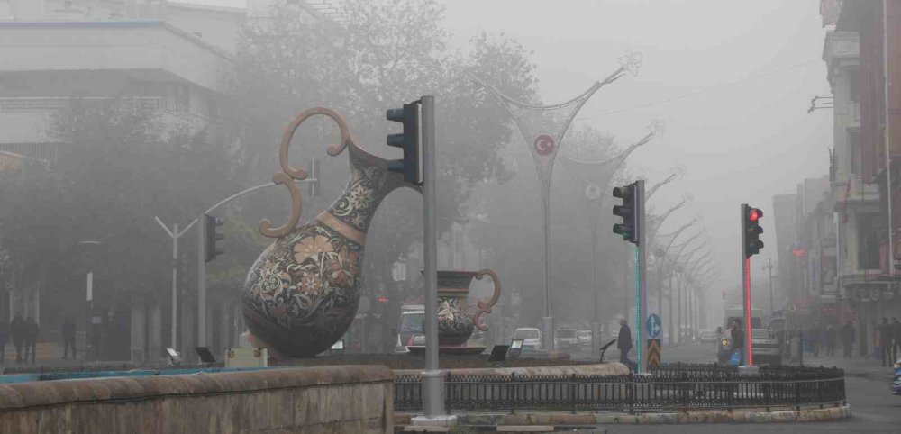 Erzincan’da yoğun sis! Göz gözü görmedi