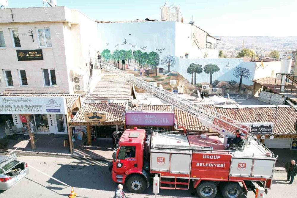 İtfaiye aracı üzerine çizdiği resmi 21 günde bitirdi