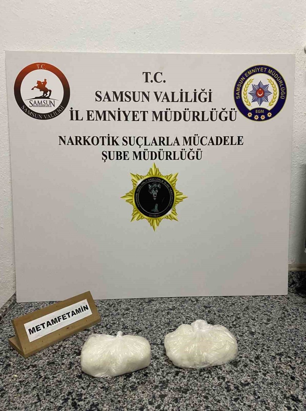 Narkotik polisi Samsun’da 500 gram metamfetamin ele geçirildi