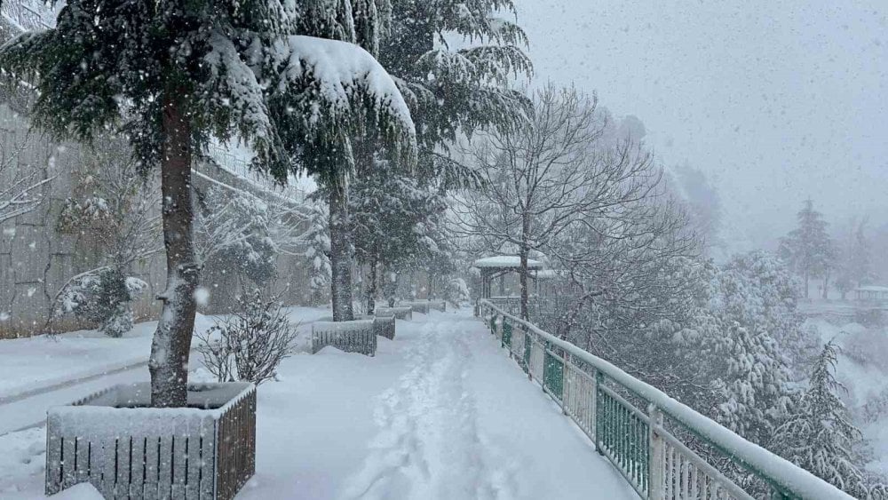 Artvin’deki kar esareti çocuklara eğlence oldu