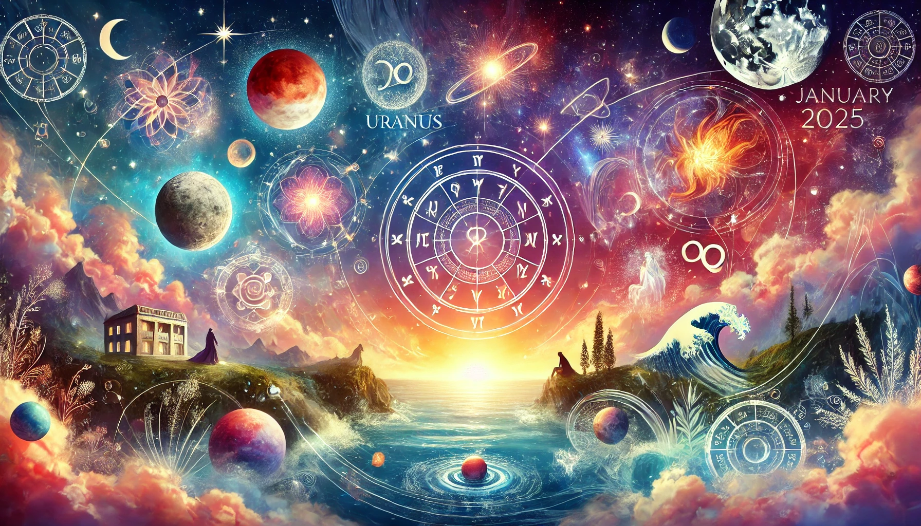 dalle-2025-01-01-20-22-29-a-landscape-format-illustration-symbolizing-january-2025-horoscopes-featuring-planetary-movements-like-uranus-venus-mars-and-the-full-moon-in-canc.webp