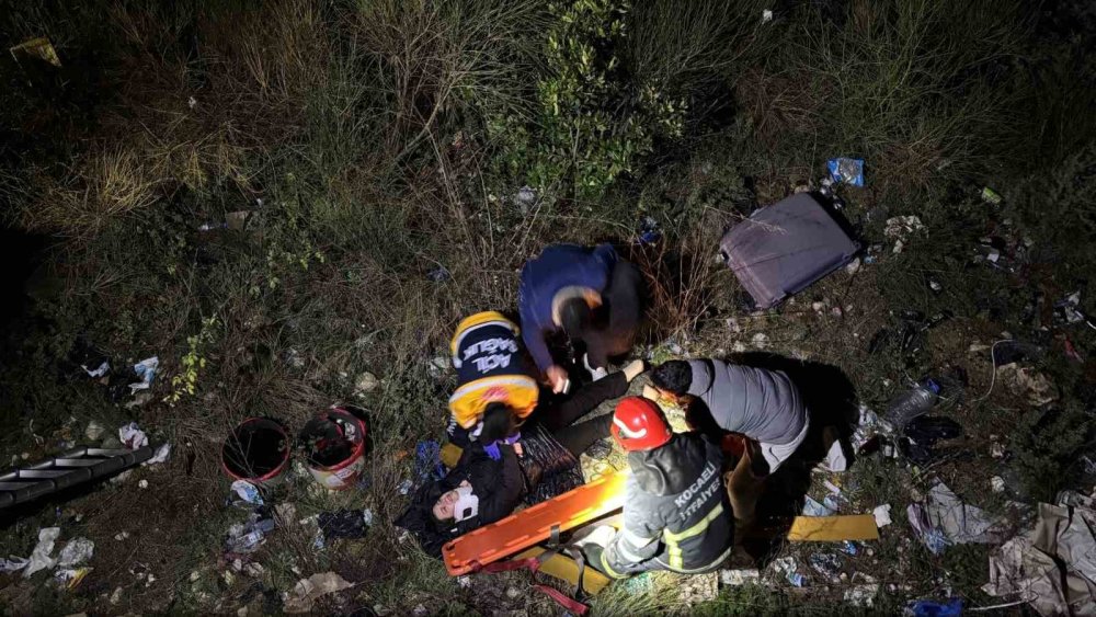 Kocaeli’nde özçekim yapmak istedi. Metrelerce aşağı düştü