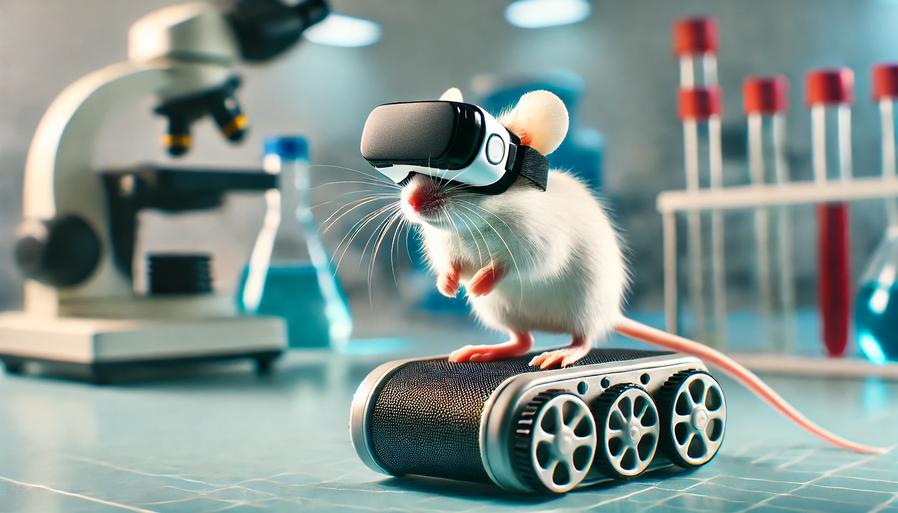 dalle-2025-01-05-14-30-00-a-cute-mouse-wearing-a-tiny-virtual-reality-vr-headset-called-mousegoggles-standing-on-a-small-spherical-treadmill-in-a-lab-environment-the-vr-hea.webp