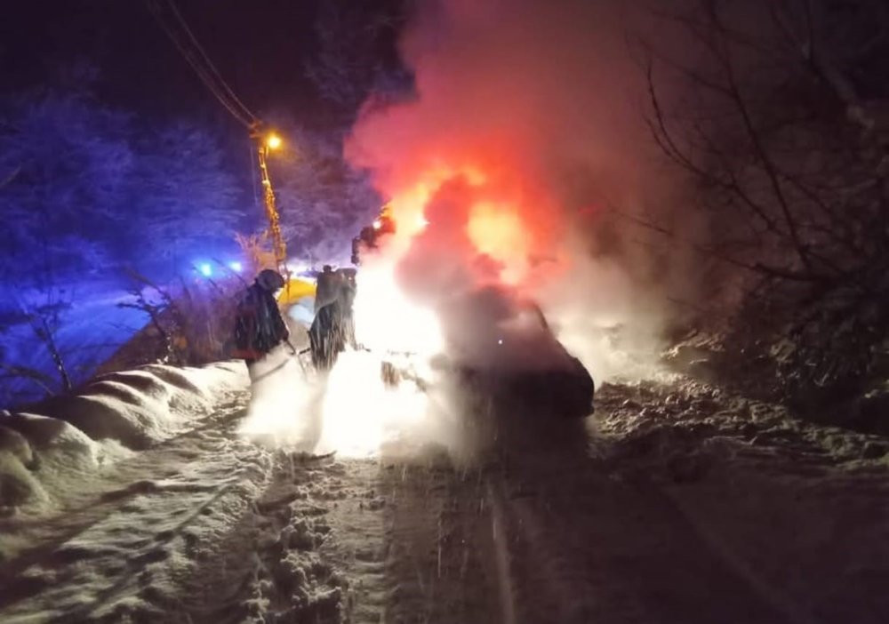 Artvin’de kamyon alev alev yandı