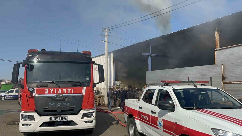 Tekirdağ’da deneme testinde yangın çıktı