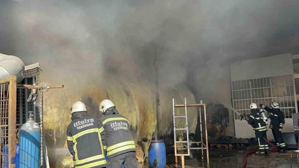 Tekirdağ’da deneme testinde yangın çıktı