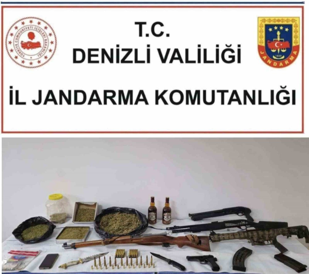Denizli’de jandarmadan zehir tacirine baskın! Mavzer silah el geçirildi
