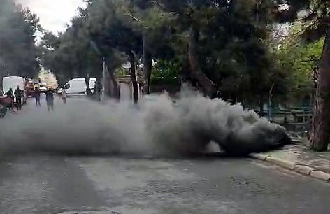 Tedirgin eden görüntü... Yeraltından dumanlar yükseldi