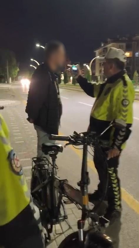 Bolu’da alkollü bisiklet sürücüsüne şok ceza