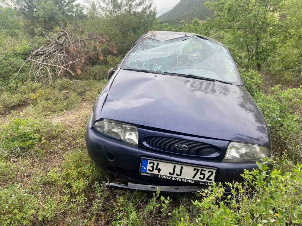 Otomobil şarampole uçtu! 4 yaralı