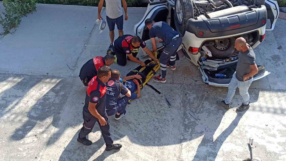 Dere yatağına uçan araçta mucize kurtuluş