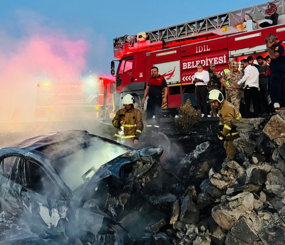 Kayaya çarpan küle döndü! Sürücü alevler içinde kaldı