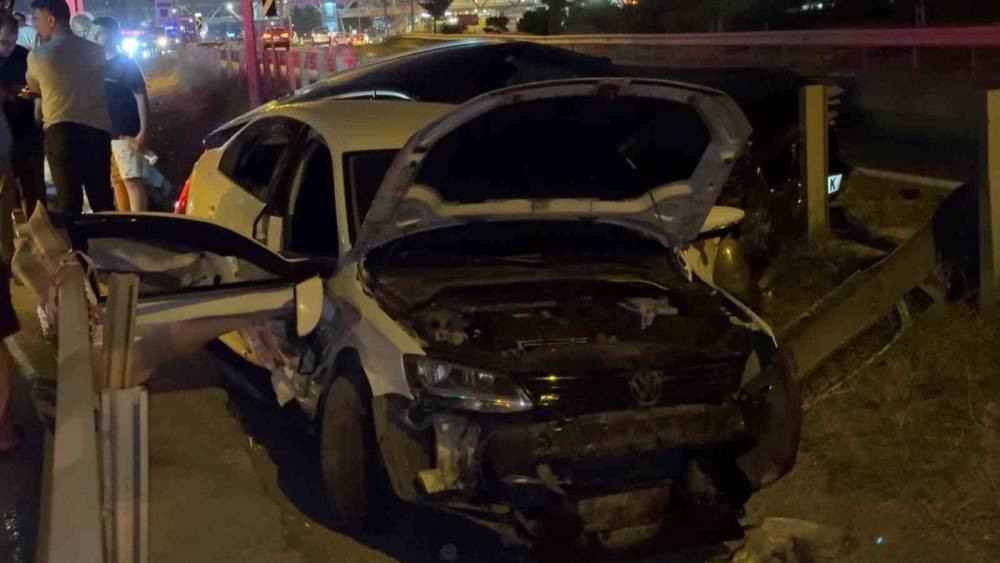 Makas atan araç kazaya neden oldu!