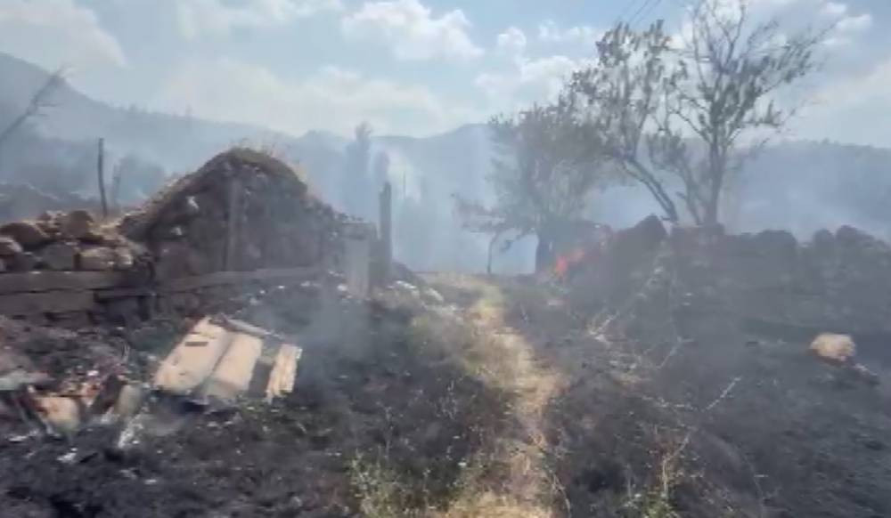 Abdurrahman Köyünde felaket! Yangın evleri yuttu