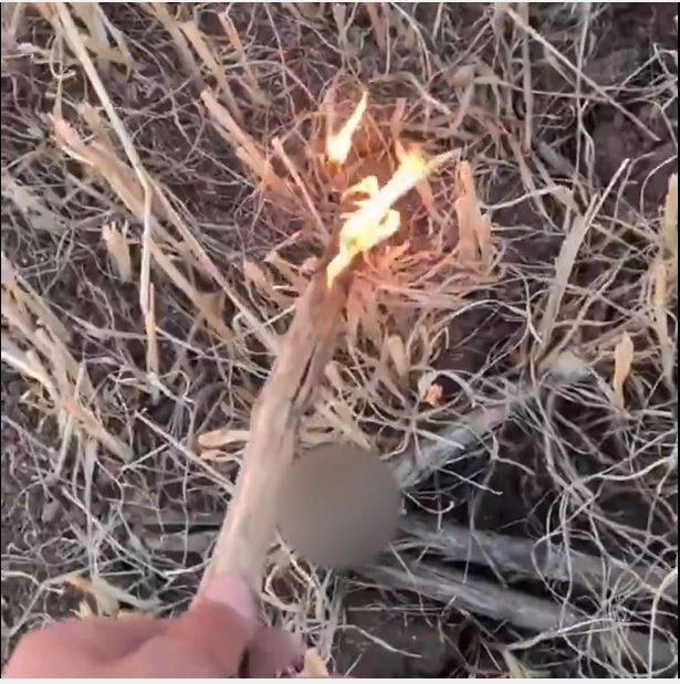 Tarlayı çubukla Yaktı! Paylaşımı kendini ele verdi