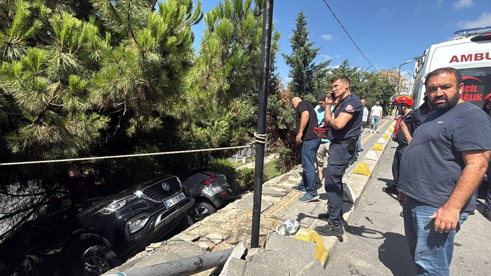 İstanbul göbeğinde yaşandı! Fren yerine gaza bastı: Kadın sürücü ağaçlık alana uçtu